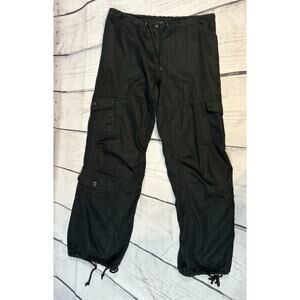 Iam Koko.LA Black Cargo Pants Size L/XL Drawstring Low-Rise Streetwear Utility